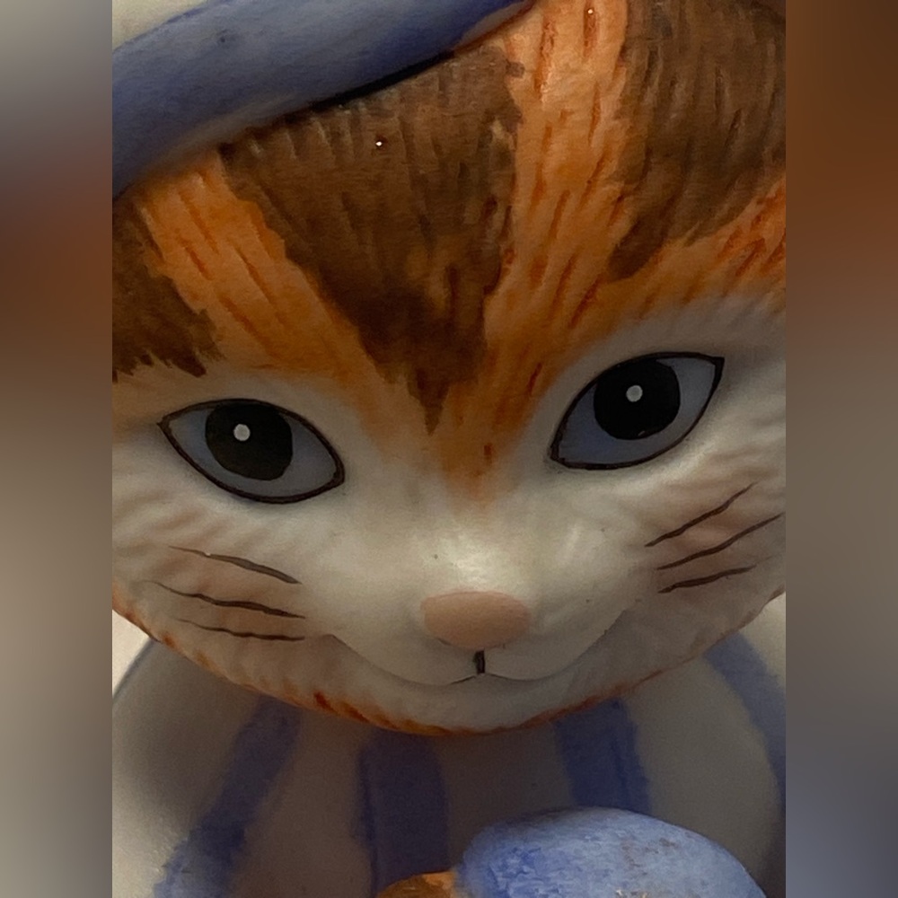 90s cat figurine Bronson Collectibles Cat in Pajamas kitty teddybear vintage cat - Picture 13 of 15